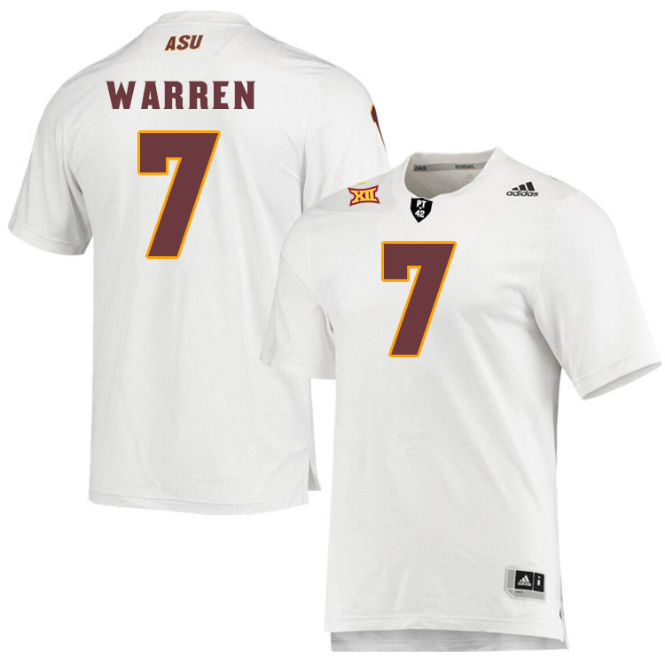 #7 Montana Warren Arizona State Sun Devils College Football Jerseys Stitched-White